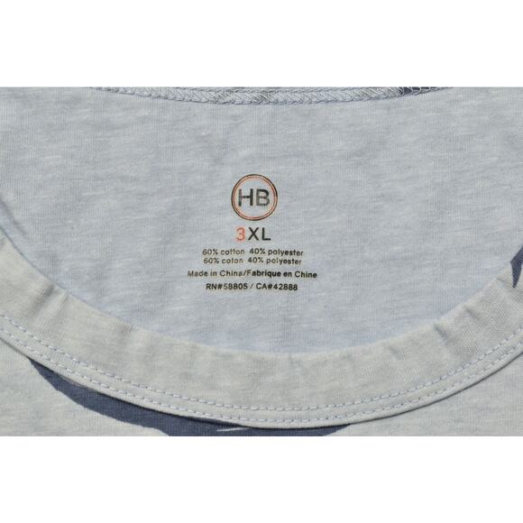 Men's Harbor Bay Palm Leaf Print T-Shirt Plus Size 3XL 60% Cotton 40% Polyester - Picture 7 of 8